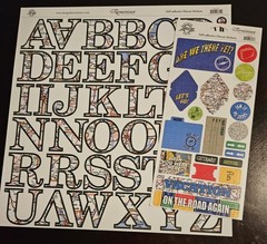 Reminisce DESTINATION / VACATION self adhesive Diecut Stickers & 12×12 Alphabet