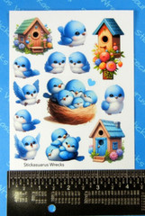 Blue Birds & Birdhouses Sticker Sheet