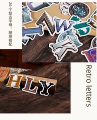 English Letter Stickers Pack, 45 pcs Sticker Set,Journal Stickers, Planner