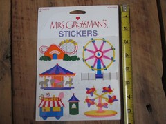 Vintage Mrs. Grossman’s Stickers One Sheet Carnival Rides Fair Carousel Ferris