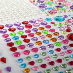 Gikboup 3521 Pieces Self Adhesive Jewels for Crafts, Gems Stickers Red