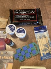 Large Crafting Scrapbooking Supply Lot Ink Pens Stamp Stylus Tool Punches Flock