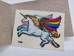 80’s Decal Specialties BJ Prism Rainbow Wing Pegasus Unicorn Vending Sticker
