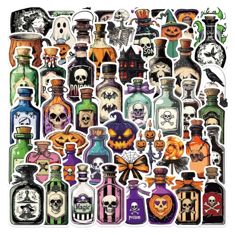 Halloween Party Motivational Stickers Tear Resistant PVC For Journals Planners