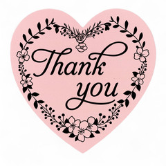 50pcs Thank You Stickers Heart Shape 2 Inch Labels for Packaging & Gifts
