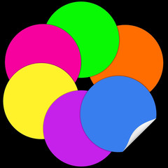 60Pcs 8 Inch Neon Colored Glow in the Dark round Paper Stickers for DIY Crafts