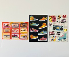 VINTAGE RETRO Sticker Sheets Y2K Hip Top Sneakers Chucks Tennis Shoes Cassettes