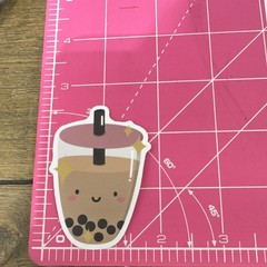 Bubble Tea Boba & Milk Tea Drink Stickers, Multicolor Food & Drink, Set of 4