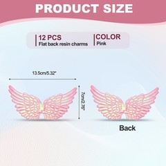 12pcs Angelic Wings for Crafts, Pink Wings (13.5cm)
