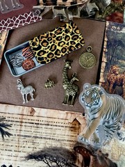 104 Pc Vintage Safari Junk Journal Kit African Wildlife Maps Tags Ephemera Set