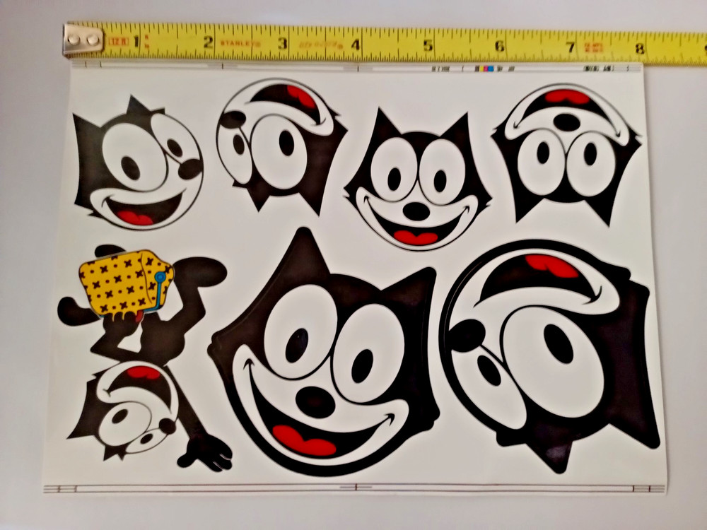 FELIX THE CAT STICKERS-LARGE SHEET OF 7 STICKERS-NEXT DAY FREE SHIPPING