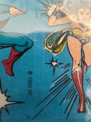 2 Vintage 1991 DC Comics SUPERMAN & 1 Vintage 1982 DC Comics Superhero stickers