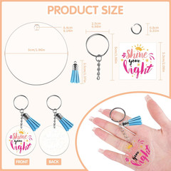 Acrylic Keychain Blanks, Inspirational UV DTF Transfer Stickers, Clear Acrylic B