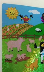 Vtg Sandylion Dated 1996 Rare Prismatic Glitter FARM BEAR STICKER TREASURE