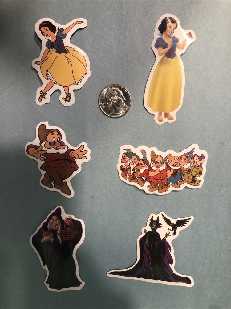 Disney Stickers – Disney Snow White & The Seven Dwarfs Lot of 6 Stickers New