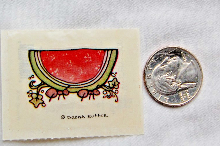 small sticker Provo Craft WATERMELON ants watercolor summer picnic cute