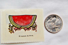 small sticker Provo Craft WATERMELON ants watercolor summer picnic cute