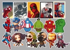 Marvel Superhero Stickers Skateboard Laptop Luggage Decal Hydro Flask Pack 50pc