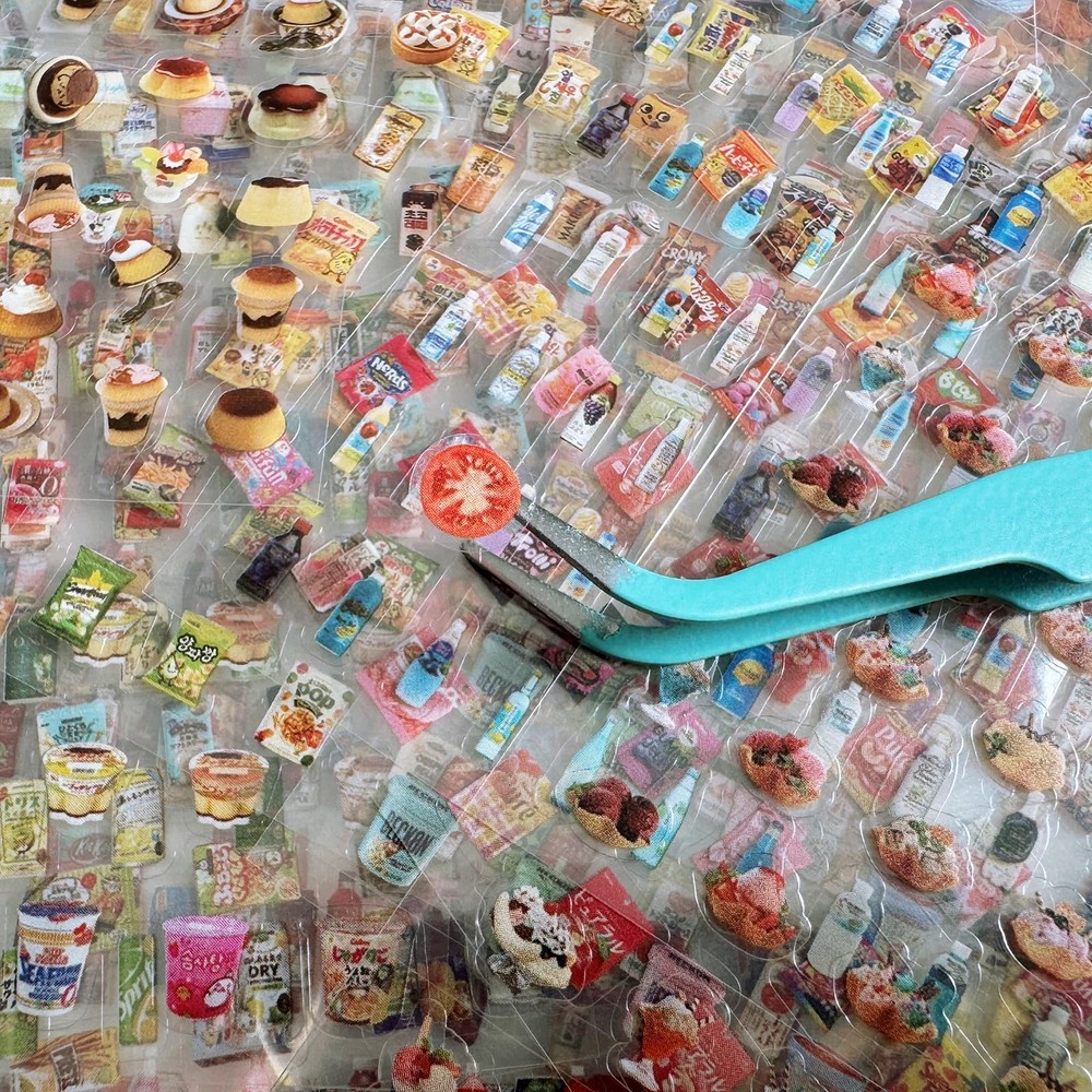 2000+ Mini Stickers Pack, 36 Sheets Tiny Food & Snack Stickers with Tweezer, …