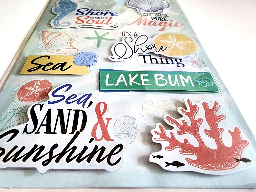 Seashore Sea Sand Sunshine 3D Scrapbook Stickers Crafter’s Square 5×9
