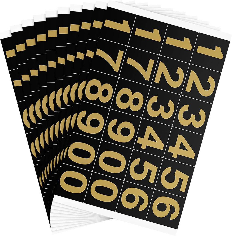 Outus 240Pcs 10 Sheets Self Adhesive Vinyl Numbers Stickers Waterproof
