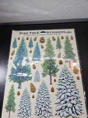 Winter Stickers Pine Trees Creative Imaginations 8×10 Sheet Vintage Retired