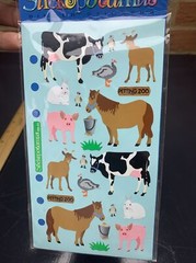 Farm Animal Petting Zoo stickers Stickopotamus Lot of 6 Sealed Vtg cows pigs