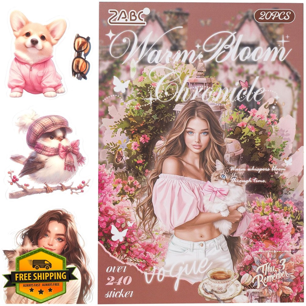 YagCu Pet Dog Cat Stickers 20 Sheets Journal Junk Journal Craft