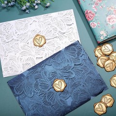 50Pcs Heart Wax Seal Stickers, Envelope Self Adhesive for Wedding Party Birthday
