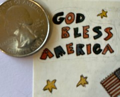 GOD BLESS AMERICA Sticker(2.5”x4.5”)Joy Marie•Colorbok•July 4th•Independence Day