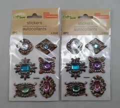Lot Of 8 Crafter’s Square Gemstone Scrapbooking Stickers
