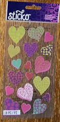 Sticko Colorful Heart Circles Glittery Love Valentines Wedding Scrapbook Sticker