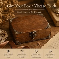 24Pcs Vintage Metal Corner Protectors, 1.7 Inch Antique Bronze Decorative Cor…