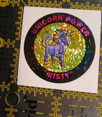 Vintage Stickers Rainbow Unicorn Prism Sticker RARE Embossed