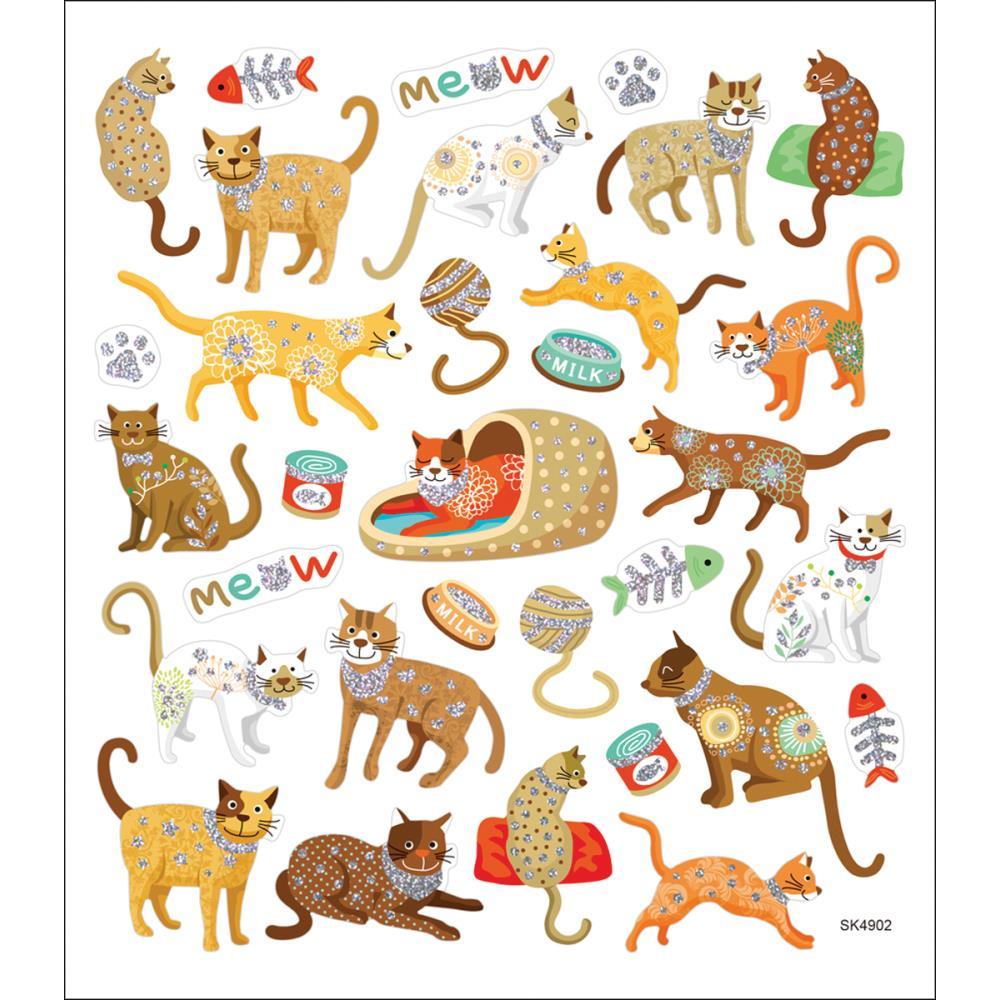 Scrapbooking Crafts Stickers Cats Meow Fish Bones Meow Patterns Yarn Food Bowls