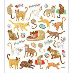 Scrapbooking Crafts Stickers Cats Meow Fish Bones Meow Patterns Yarn Food Bowls