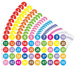 Number Stickers 1-50, 20 Sheets Consecutive Number Stickers, 1000 Labels-1 Inch