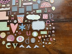 Basic Grey Scrapbook Paper Craft Embellishments Over 130 Pieces! Adhesive Crafts