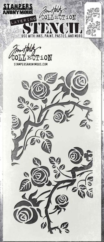 New Stampers Anonymous Tim Holtz LAYERING STENCIL THORNED free USA ship