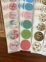 200pcs Cute Thank You Stickers 1” Small Business for Decorate Envelopes Sealing