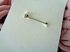 BUTTERMILK LANE Real Pressed Flower NIB Pin Brooch New in Box 1″ x 1 1/2″ purple