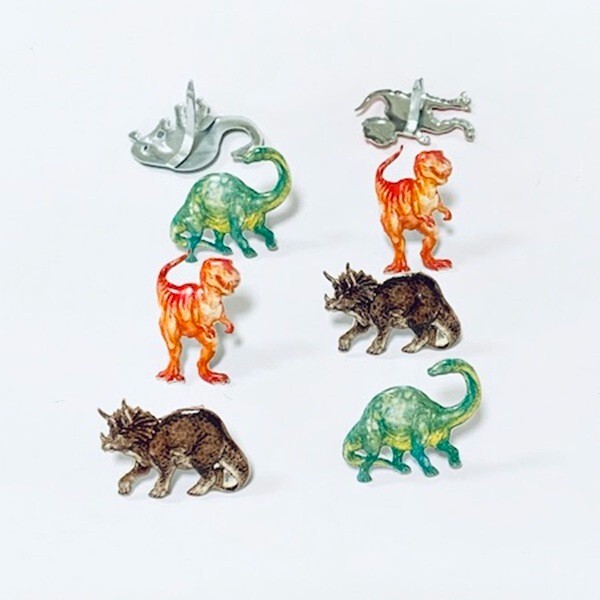 DINOSAUR #2 SCRAPBOOKING DECORATIVE BRADS EYELET OUTLET 8 PCS 4 DESIGNS