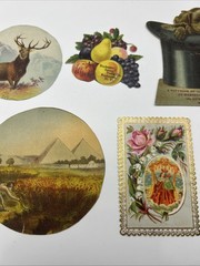 Antique Lot Of 8 Victorian Scrap Paper Ephemera For Collecting Or Scrapbooking