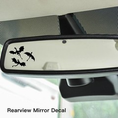 Set of 6 Tiny Dragons Rearview Vinyl Decal Celestial 1.78 inches, Black