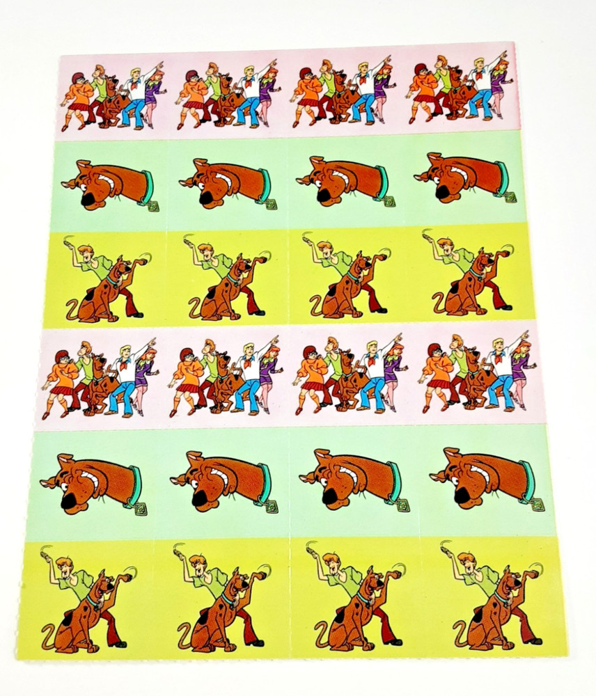vintage Scholastic Scooby Doo perforated sticker sheet