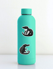 Black and White Crocodile Die Cut Stickers Set Scrapbooking Laptop Waterbottle