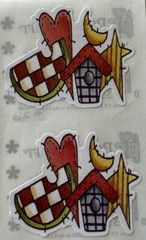 COUNTRY COLLECTION Stickers(2pc) Birdhouse•Plaid•Watermelon•Star •Moon•Checkered