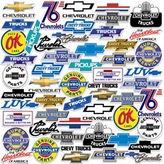 CHEVROLET BRANDING VARIETY DIE CUT VINYL 50 CT STICKER PACK