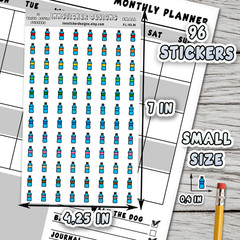 Water Bottle Stickers, Mini Icon Reminder Planner stickers, Journals, Scrapbooks