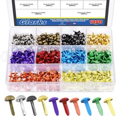 Glarks 1000Pcs 10 Colors Paper Fasteners Brads Metal Mini Brads Assortment Kit 4